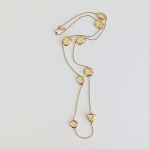 Kate Spade Vegas Jewels Long Necklace Citrine Yellow Gold Crystal Station